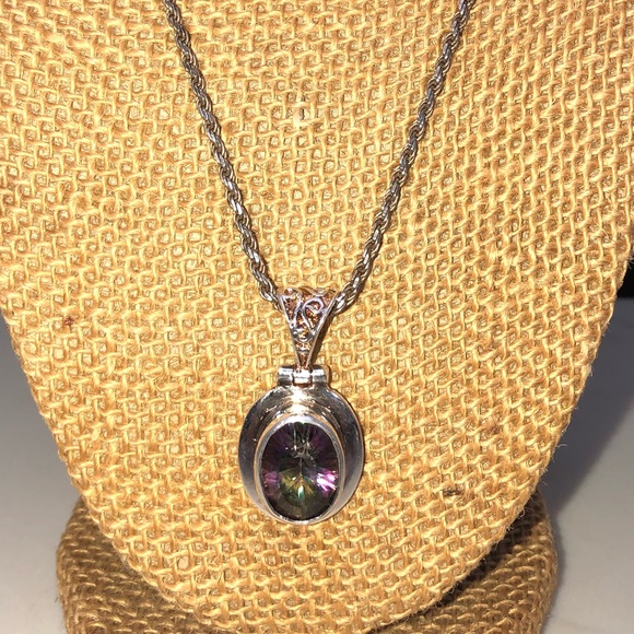 Sterling silver925 mystic topaz pendant - Picture 4 of 8
